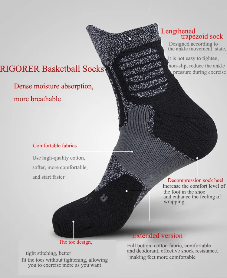 Socks Ankle Sports Stockings Rigorer Brand Multiple Colors Mens Breathable with Toe Design