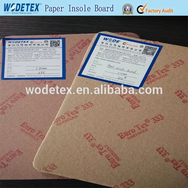 Texon Shoe Insole Pad Boardcard Natural Pulp Wood Insole Paper Board