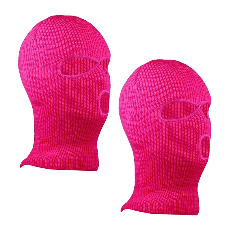 Wholesale Ski Mask Knitted Beanie Face Cover Winter Balaclava 3 Hole Full Face Plain Mask for Winter Outdoor Sports Hat