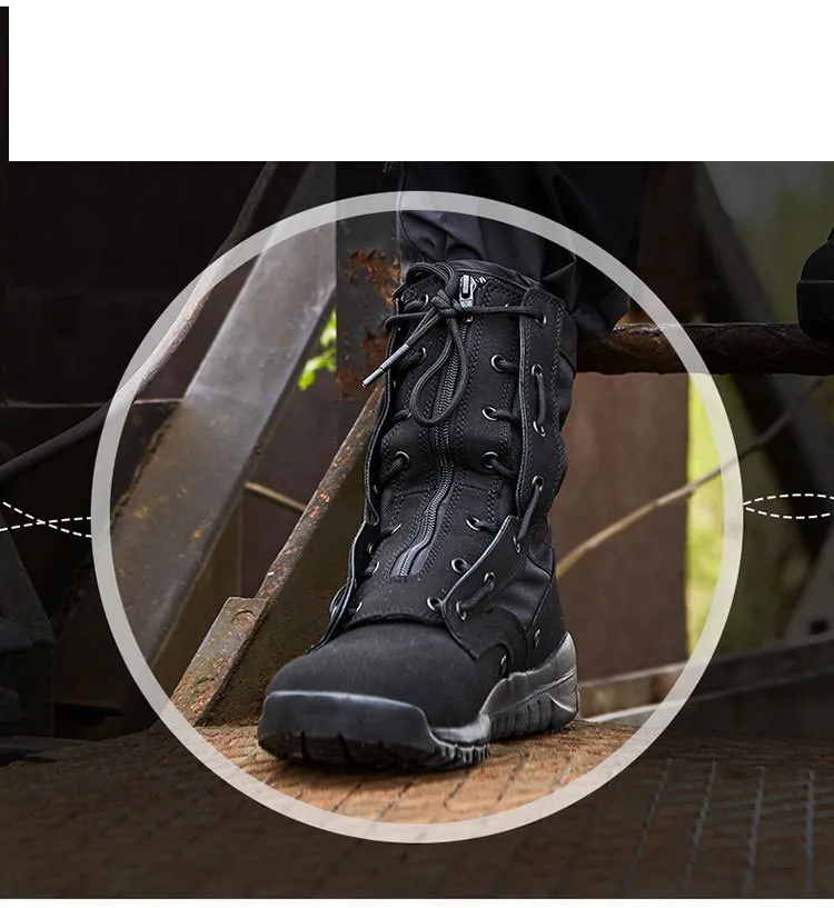 Wholesale Wear-Resistant Waterproof Quick-Release Zip Cow Leather Cushioning Combat Desert Tactical Army Military Boots for Sale