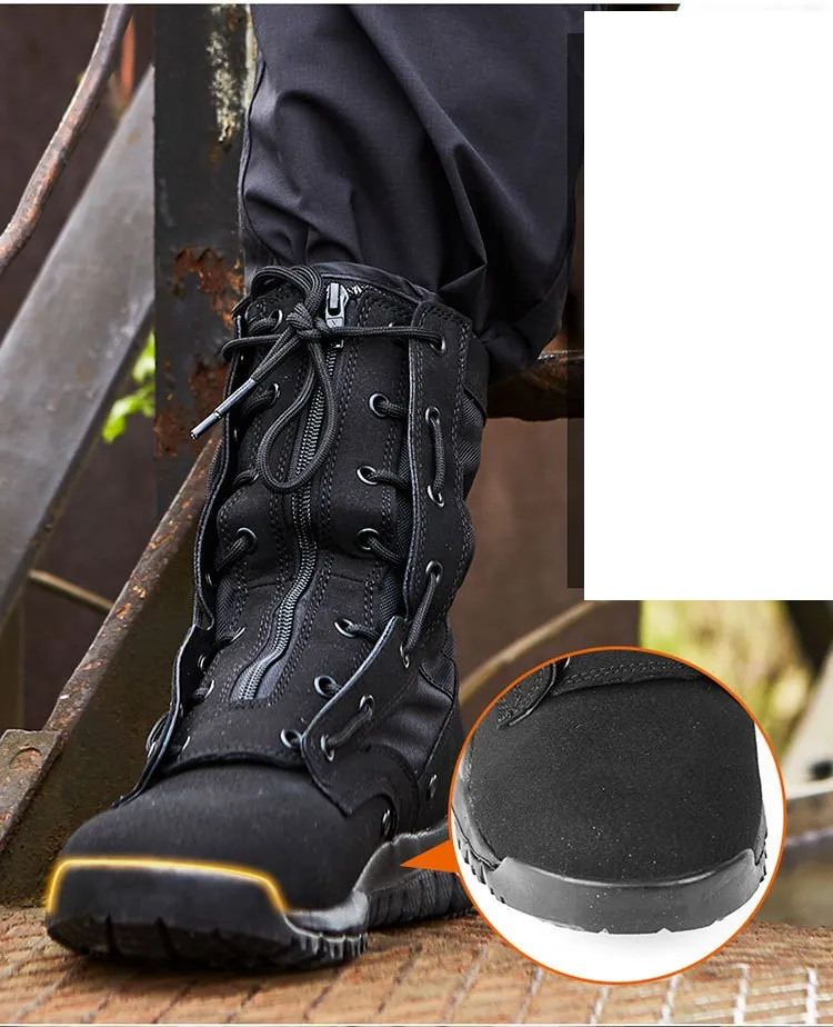 Wholesale Wear-Resistant Waterproof Quick-Release Zip Cow Leather Cushioning Combat Desert Tactical Army Military Boots for Sale