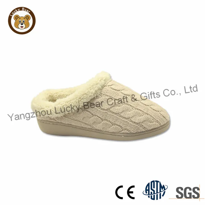 Wholesale Women Fuzzy Knit Indoor Slippers