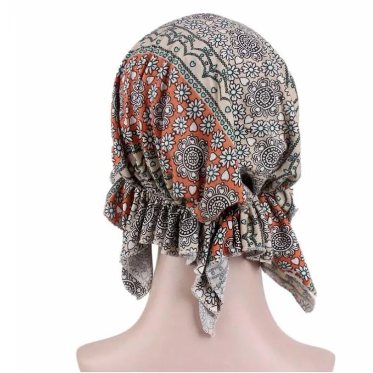 Women Turban Flower Pattern Cotton Fashion Head Wear